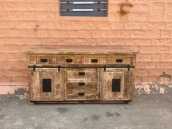 Madia in stile moderno Credenza industrial  jupiter ante scorrevoli e cassetti   in  offerta   di Outlet etnico a prezzo scontato