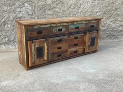 Madia in stile moderno Madia 10cassetti e due ante scorrevoli jupiter vintage   di Outlet etnico a prezzo scontato