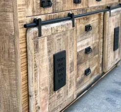 Madia Madia credenza jupiter indutrial  2 ante scorrevoli 7 cassetti di Outlet etnico a prezzi convenienti