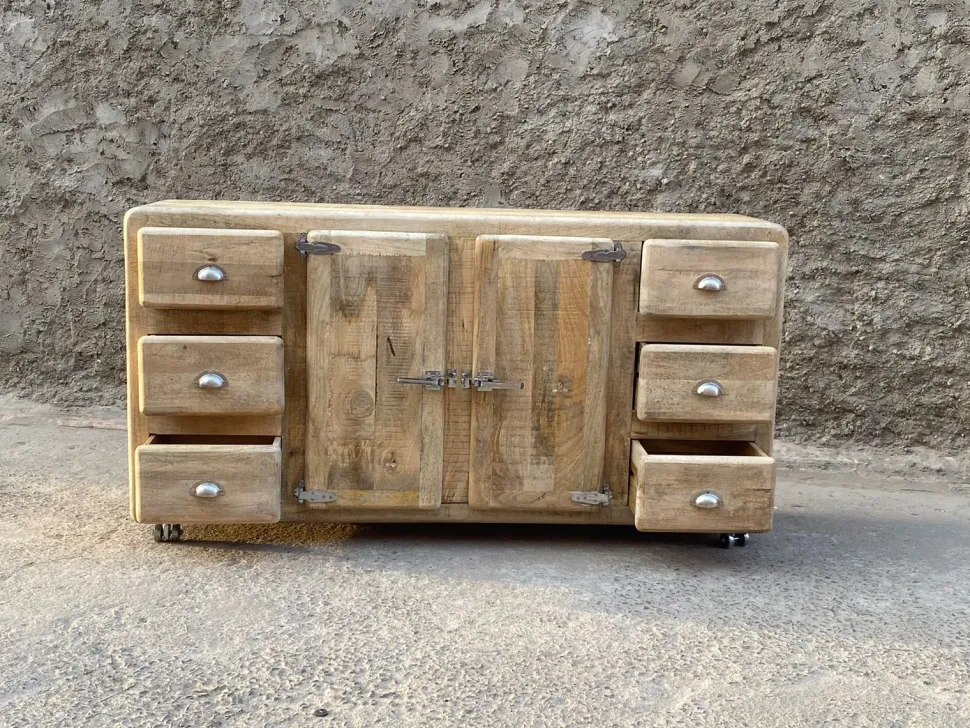 Madia Mobile vintage vecchia ghiacciaia in legno di Outlet etnico a prezzi convenienti