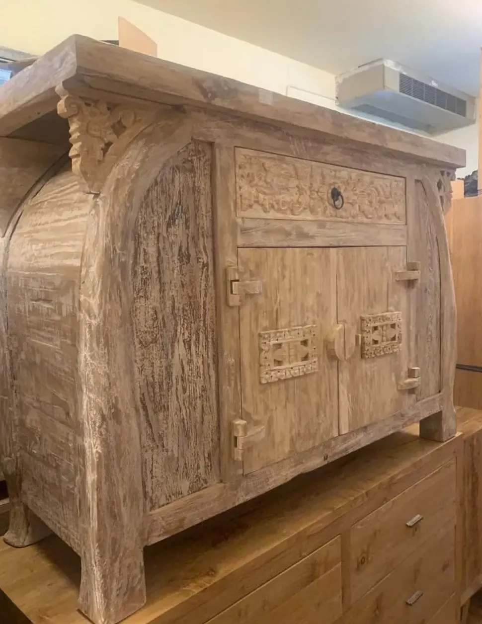 Madia modello Madia credenza teak sbiancata 120 140 cm di Outlet etnico a prezzo Outlet