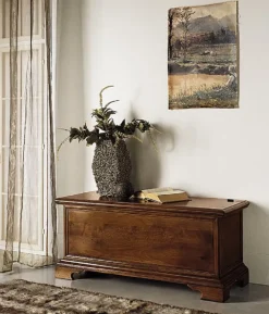 Mobile ingresso Senza maniglia modello classico Cassapanca 600' in massello di noce in promo-sconto del 40% di Artigianale in offerta