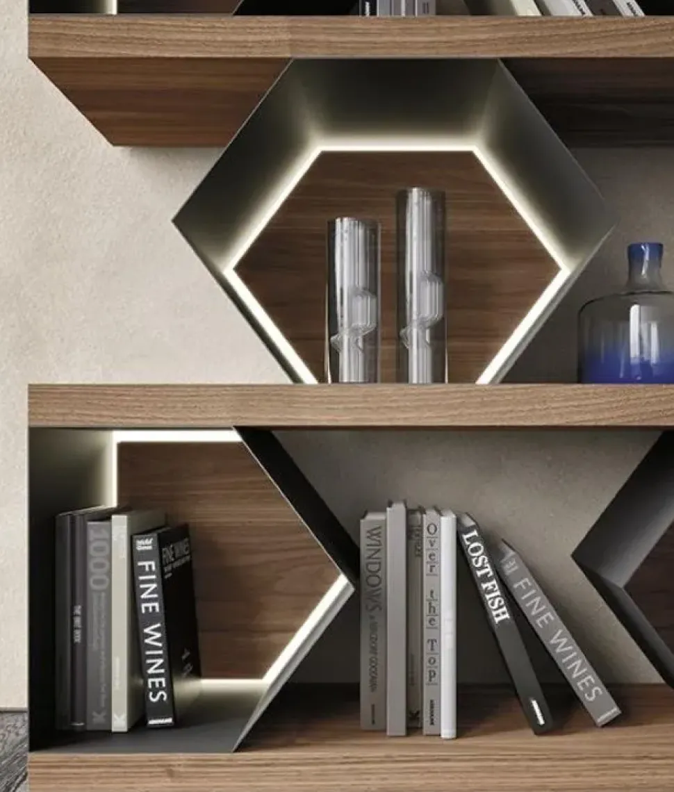 Mobile soggiorno modello Metallo laccato e legno di Md work a PREZZI OUTLET