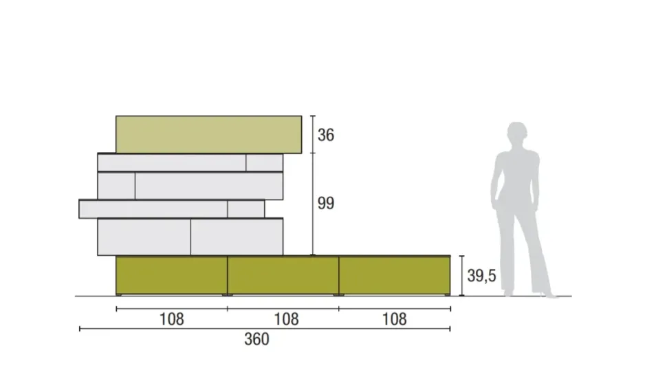 Mobile soggiorno modello Atlante skt41 di Tomasella scontato -30%