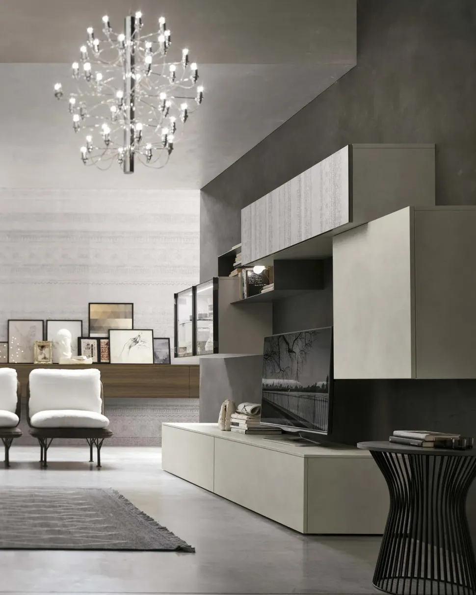 Parete attrezzata A123 Tomasella in laminato materico a prezzo Outlet