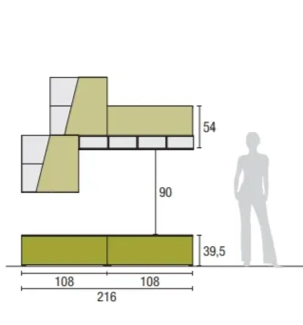 Parete attrezzata Atlante skt2 di Tomasella scontata del 30%