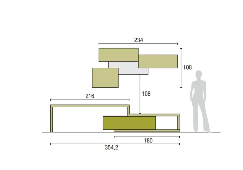 Parete attrezzata Atlante skt38 di Tomasella in OFFERTA OUTLET