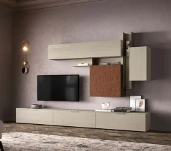 Parete attrezzata Cenere Mercantini in stile design a prezzo scontato