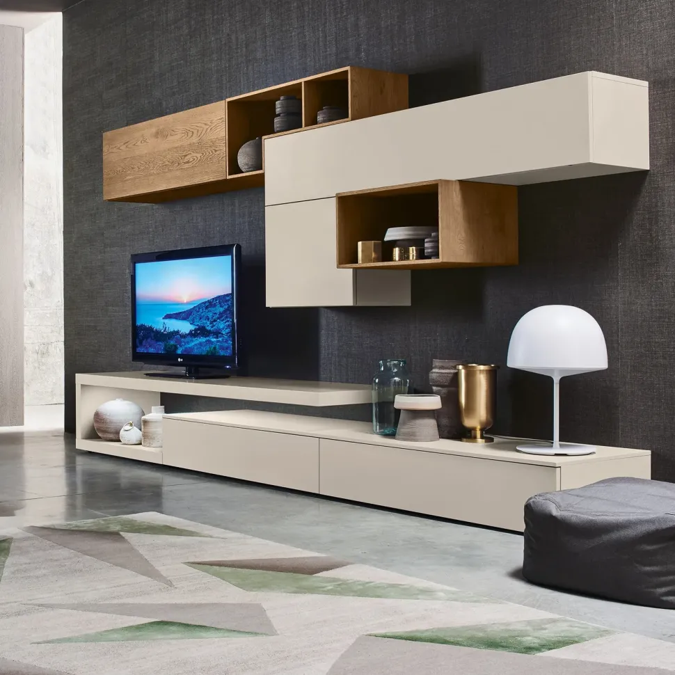 Parete attrezzata Composizione lampo di Sangiacomo in OFFERTA OUTLET