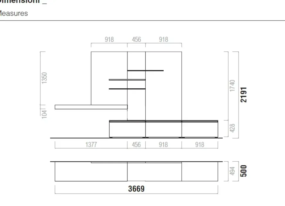 Parete attrezzata Composizione soggiorno lara 0019 di Santalucia scontata del 33%