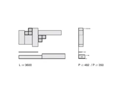 Parete attrezzata Composziione disegual - 3rf 1340 Favero in stile moderno a prezzo ribassato