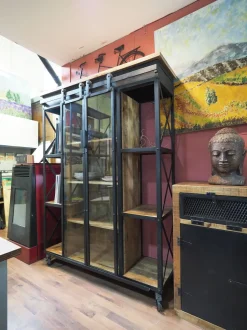 Parete attrezzata Composzione soggiorno industrial new york Outlet etnico in stile moderno a prezzo scontato