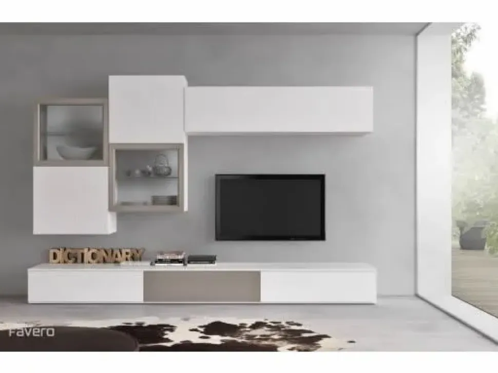 Parete attrezzata Favero Composizione glamour social - 3RF 1255_A