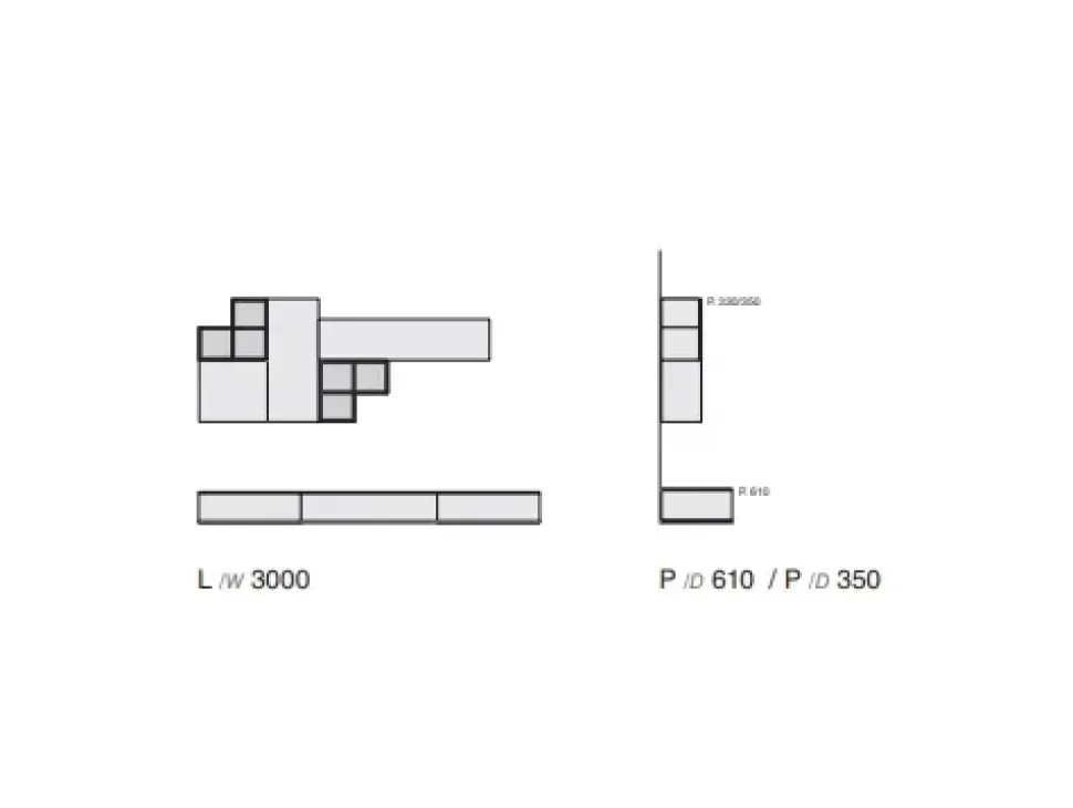 Parete attrezzata Favero Composizione 5cento - 3RF 1095_A