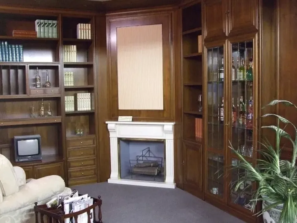 Parete attrezzata Hilton Artigianale in legno in Offerta Outlet