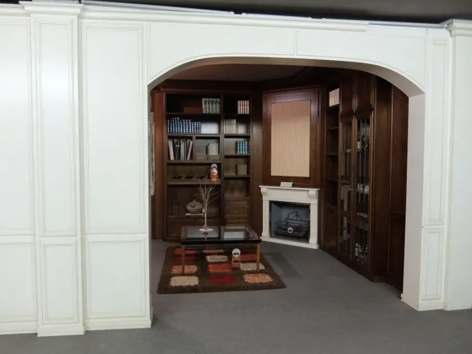 Parete attrezzata Hilton Artigianale in legno in Offerta Outlet