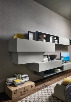 Parete attrezzata in stile design Sangiacomo in laccato opaco Offerta Outlet