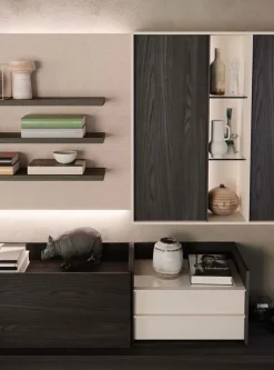 Parete attrezzata in stile moderna Skyline 6 di Astor mobili a prezzo Outlet