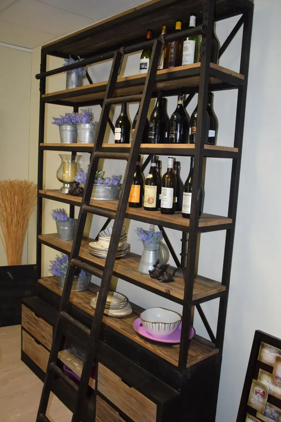 Parete attrezzata in stile moderno Agorà scala di Dibiesse a prezzo Outlet