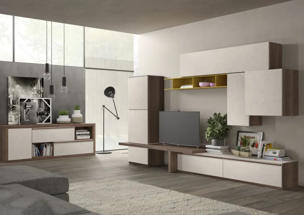 Parete attrezzata in stile moderno Living 570 di Giessegi a prezzo scontato