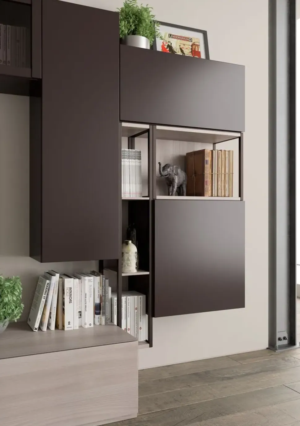 Parete attrezzata in stile moderno Living 576 di Giessegi a prezzo Outlet