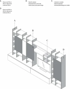 Parete attrezzata in stile moderno Qsm 628 di Imab in Offerta Outlet