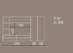 Parete attrezzata in stile moderno Oak 2 di Collezione esclusiva a prezzo Outlet