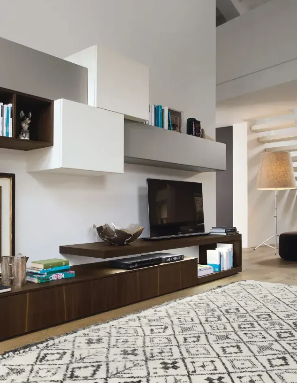 Parete attrezzata L6c20 Sangiacomo in stile moderna a prezzo ribassato