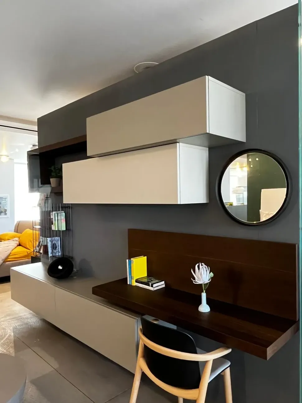 Parete attrezzata Living system lampo Sangiacomo in stile design a prezzo scontato