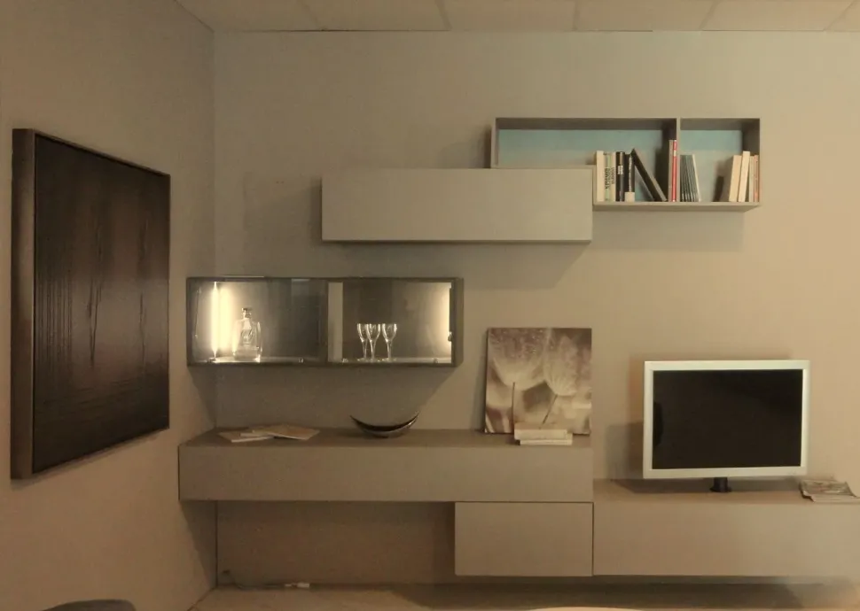 Parete attrezzata Logo lampo Sangiacomo in stile moderno a prezzo ribassato