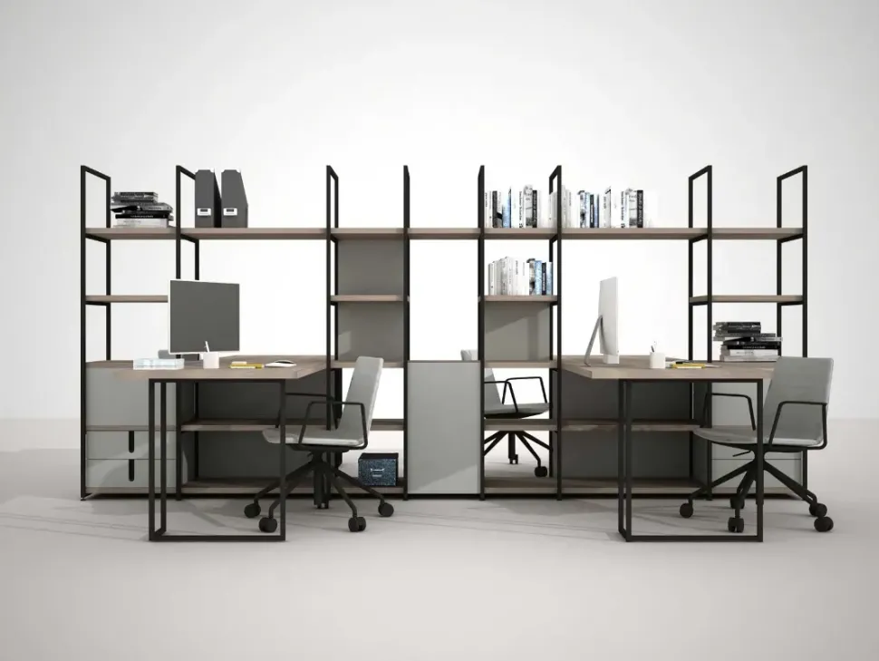 Parete attrezzata Md work in metallo in Offerta Outlet