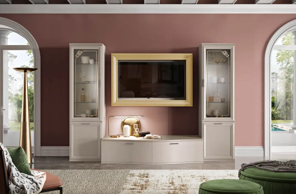 Parete attrezzata Mobile soggiorno modello jazz Gierre mobili in stile moderno a prezzo scontato