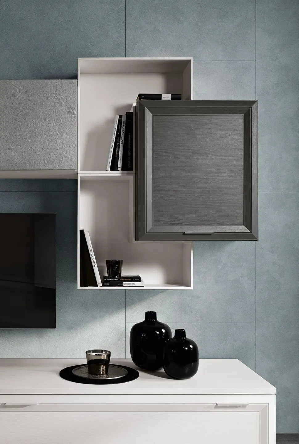 Parete attrezzata Mobile soggiorno modello jazz Gierre mobili in stile design a prezzo scontato