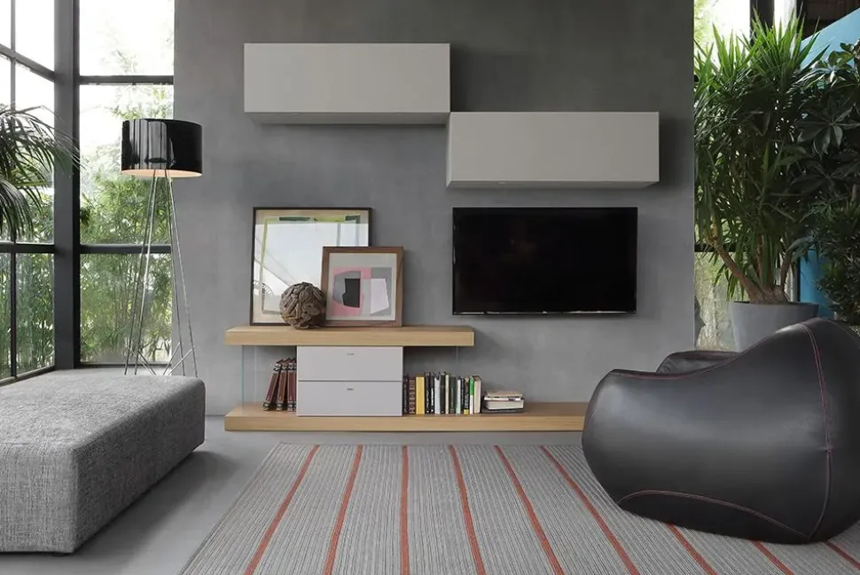 Parete attrezzata modello F2/ form line 241 con pensili di Forme’s: richiedi ora il prezzo