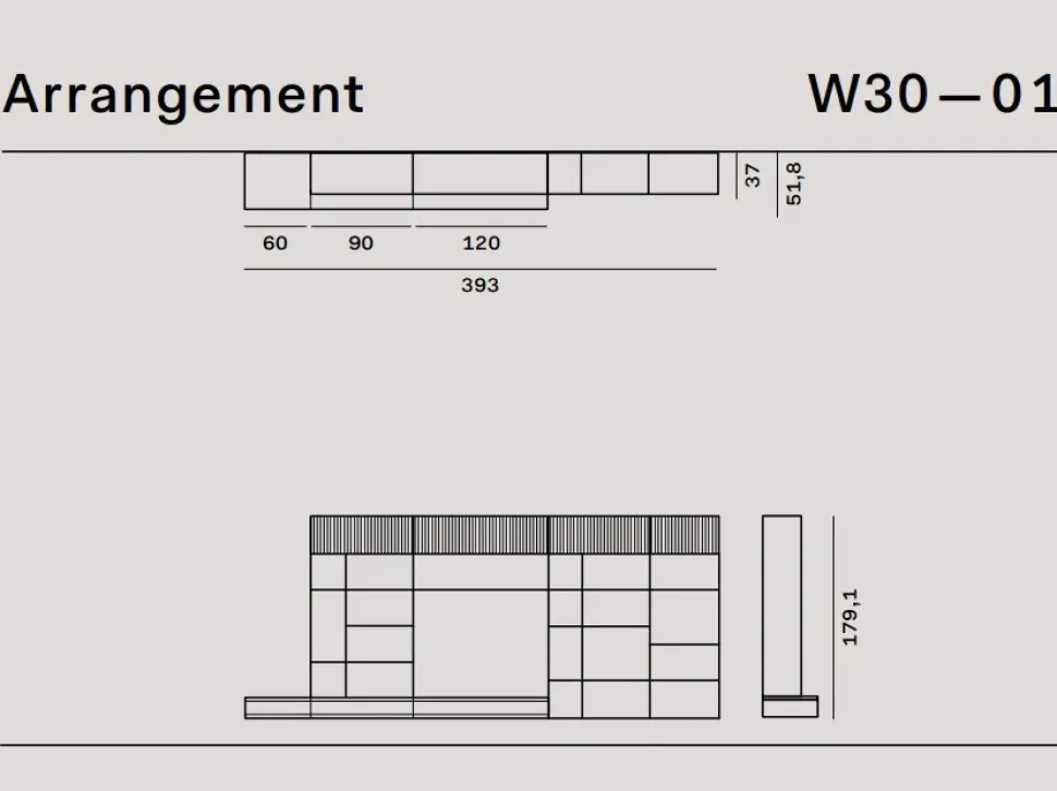 Parete attrezzata Novamobili in legno Wall w30-01 a prezzo Outlet