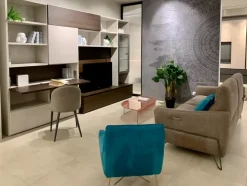 Parete attrezzata Parete a spalla vano tv e pensili vetro  di Tomasella in OFFERTA OUTLET