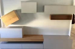 Parete attrezzata Parete soggiono santa lucia decorativo e legno nodato di Santalucia in OFFERTA OUTLET