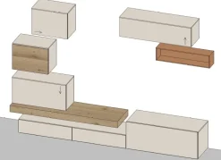 Parete attrezzata Parete soggiono santa lucia decorativo e legno nodato di Santalucia in OFFERTA OUTLET