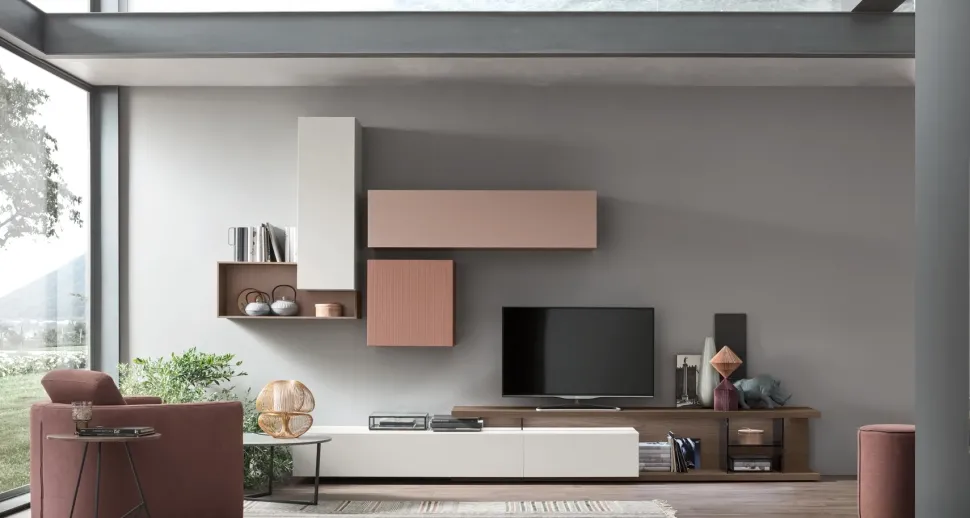 Parete attrezzata Seta unix su2202 Maronese acf in stile moderna a prezzo ribassato