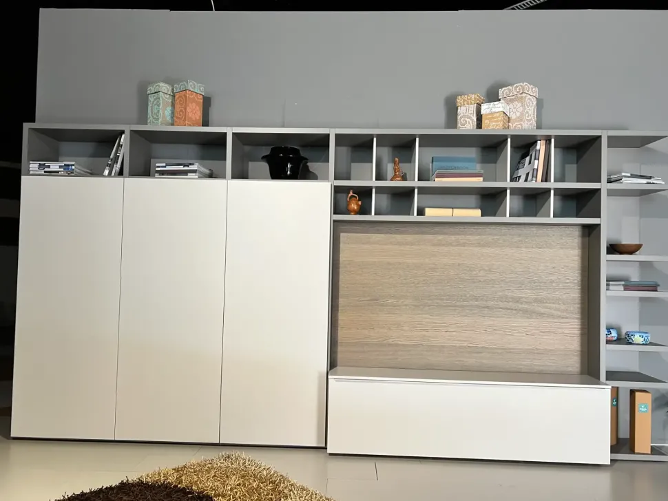 Parete attrezzata Spazioteca Pianca in stile moderna a prezzo scontato