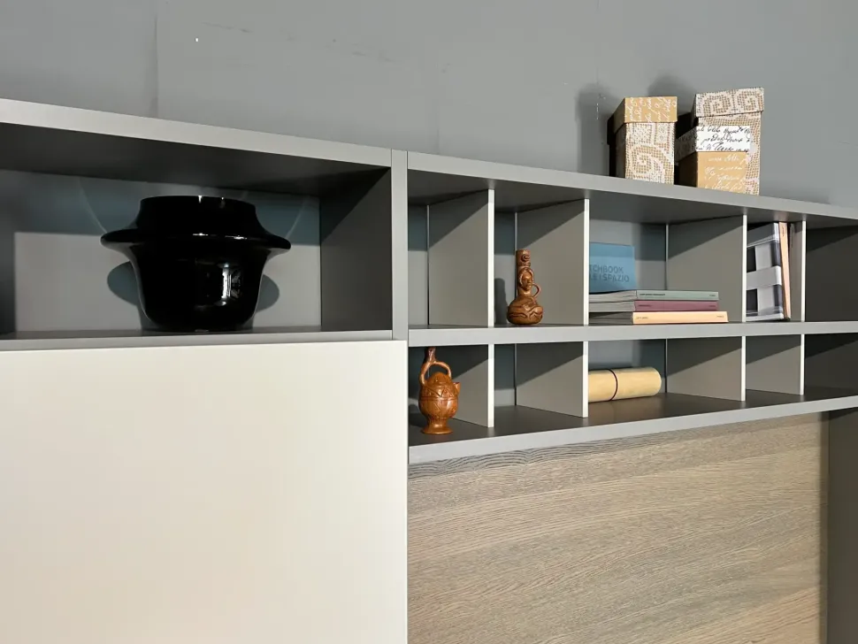 Parete attrezzata Spazioteca Pianca in stile moderna a prezzo scontato