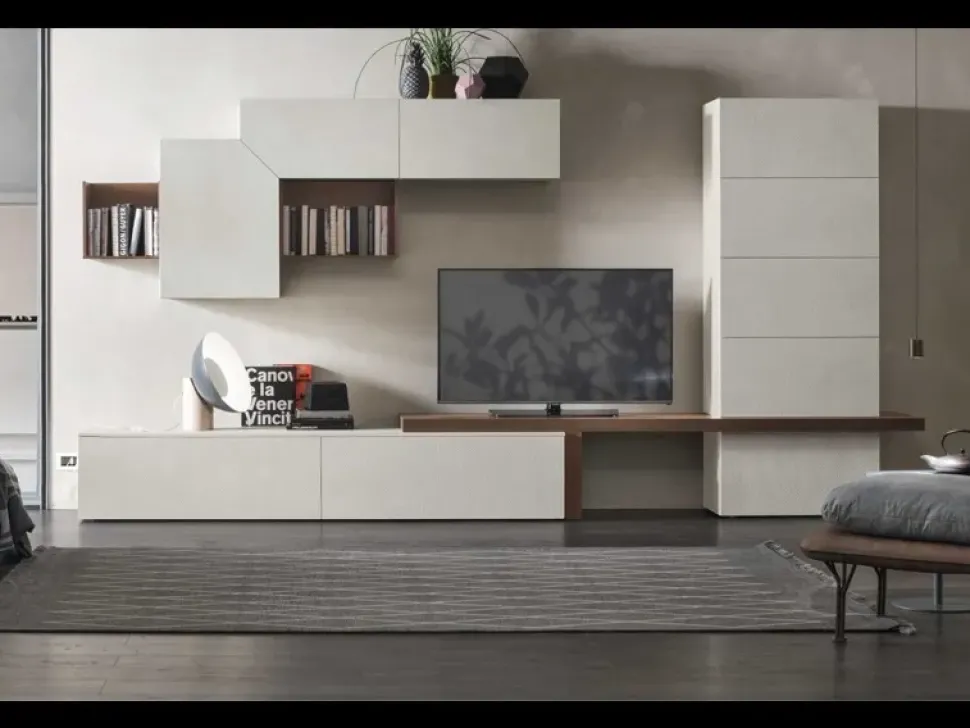 Parete attrezzata Tomasella in laminato materico A101 a prezzo scontato