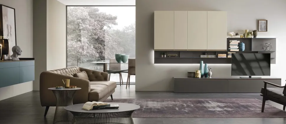 Parete attrezzata Tomasella in laccato opaco A104 a prezzo Outlet