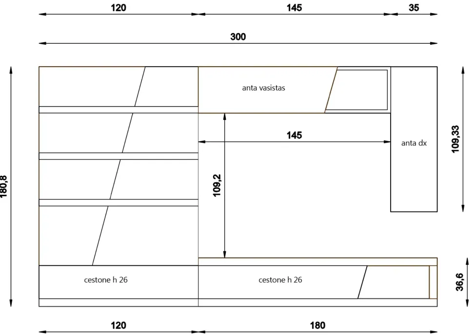 Parete attrezzata Traverso della marca Artigianale con un ribasso esclusivo