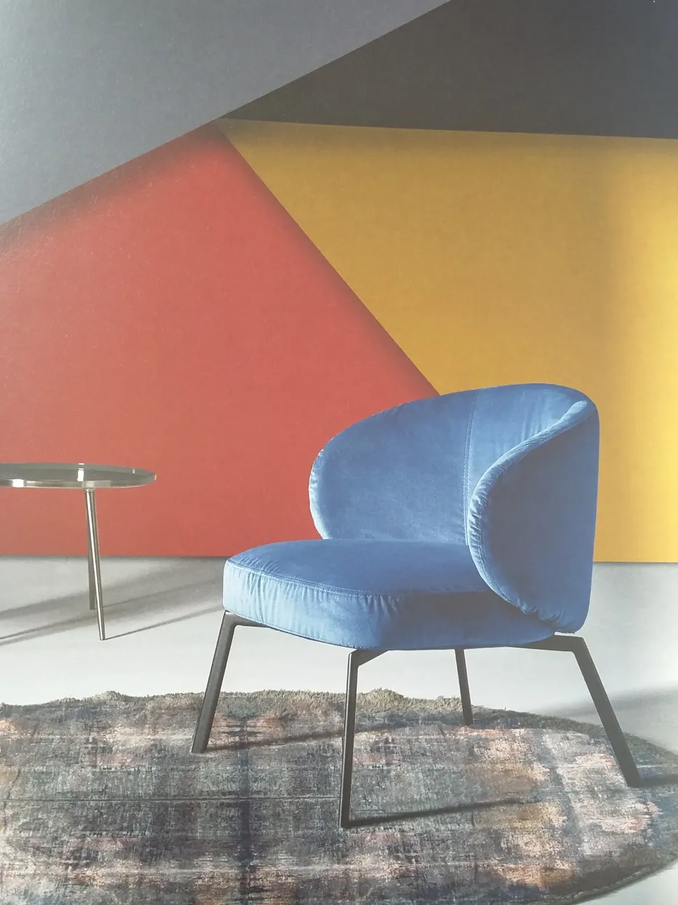 Poltrona Blu Artigianale in Tessuto SCONTATA