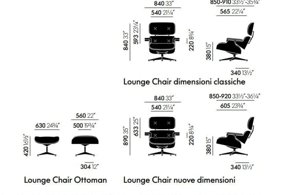 Poltrona con poggiapiedi Lounge chair & ottoman a prezzo Outlet
