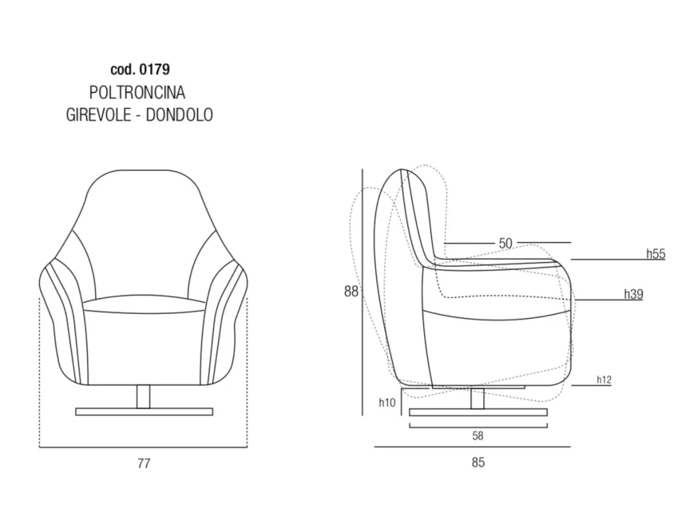 Poltrona con seduta fissa Felicity Egoitaliano a prezzo scontato