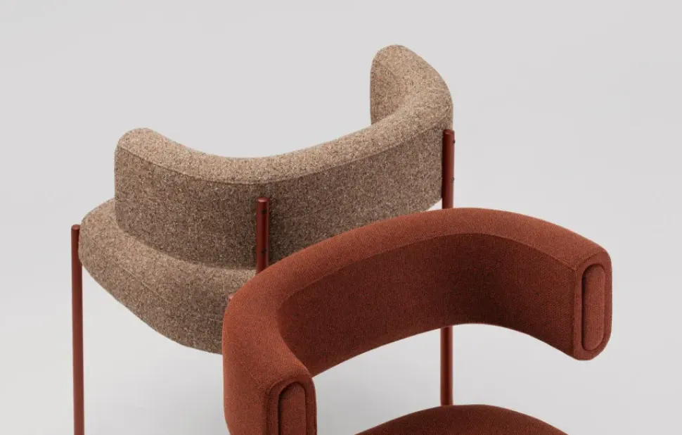 Sedia Amelie da soggiorno realizzata in tessuto scontata del 30%