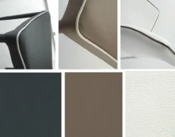 Sedia ecopelle Ella con bordino