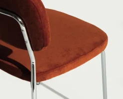 Sedia fissa Sedia in metallo con seduta e schienale imbottiti  di Md work in Offerta Outlet